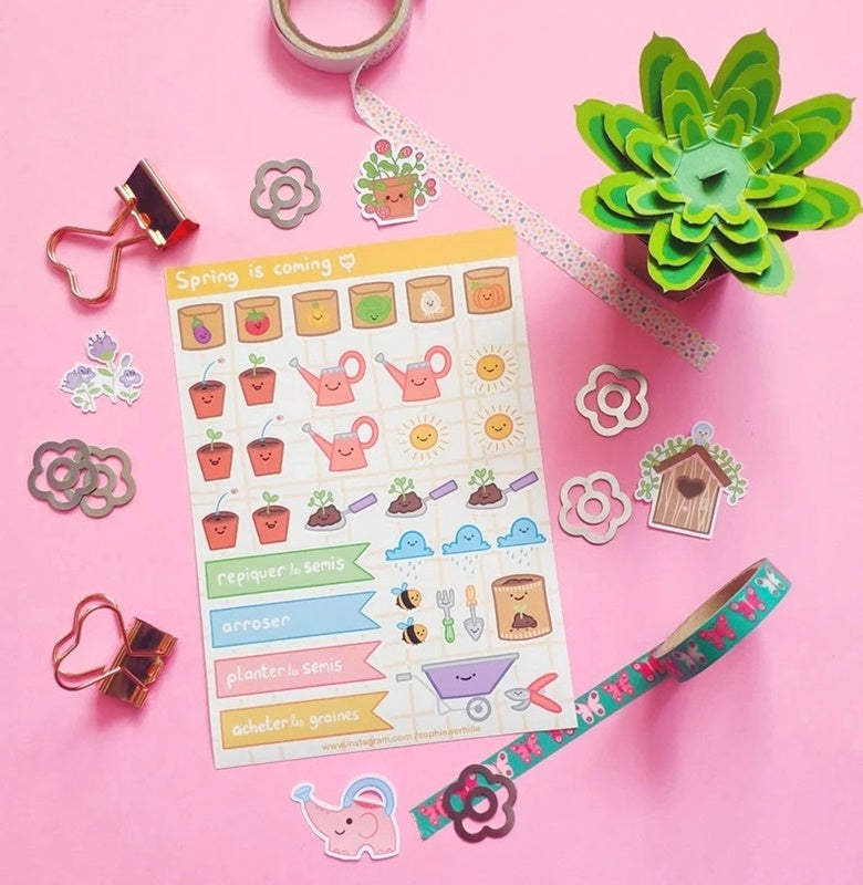 Planche de stickers Spring is coming - potager