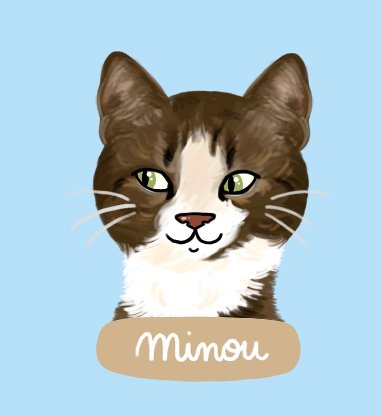Portrait illustré de chien ou de chat
