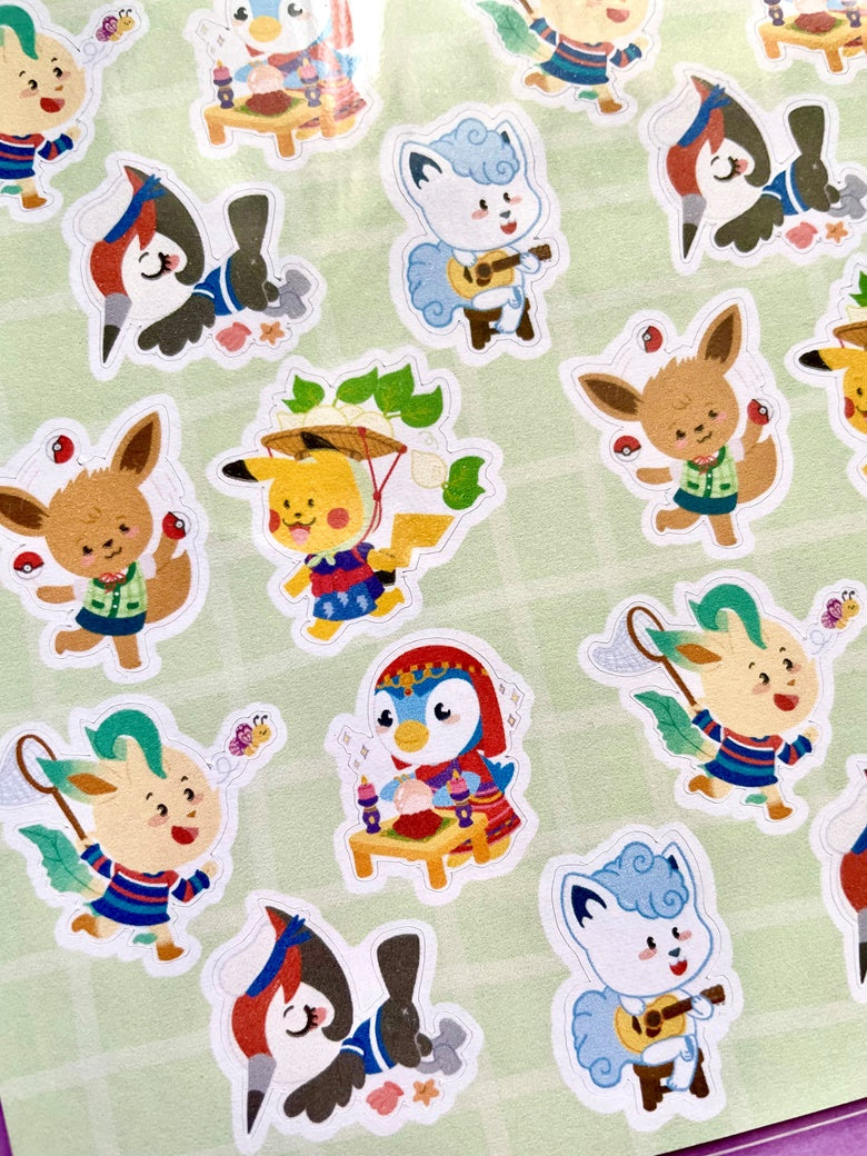 Planche de stickers Pokenimals