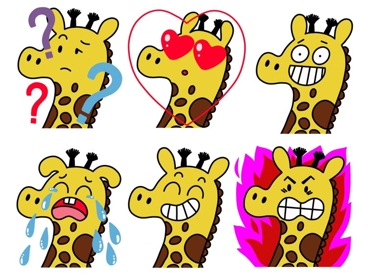 Pack de 6 emotes Girafette