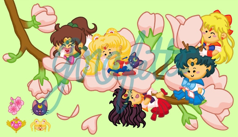 Fond d’écran pour ordinateur + 4 icônes de bureau Sailormoon