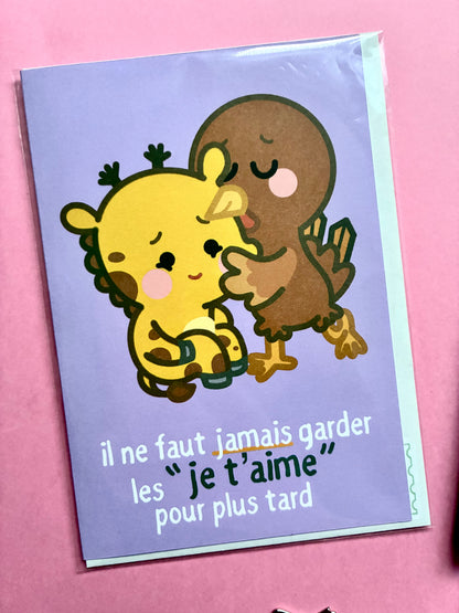 Carte «Il ne faut jamais garder les je t’aime »
