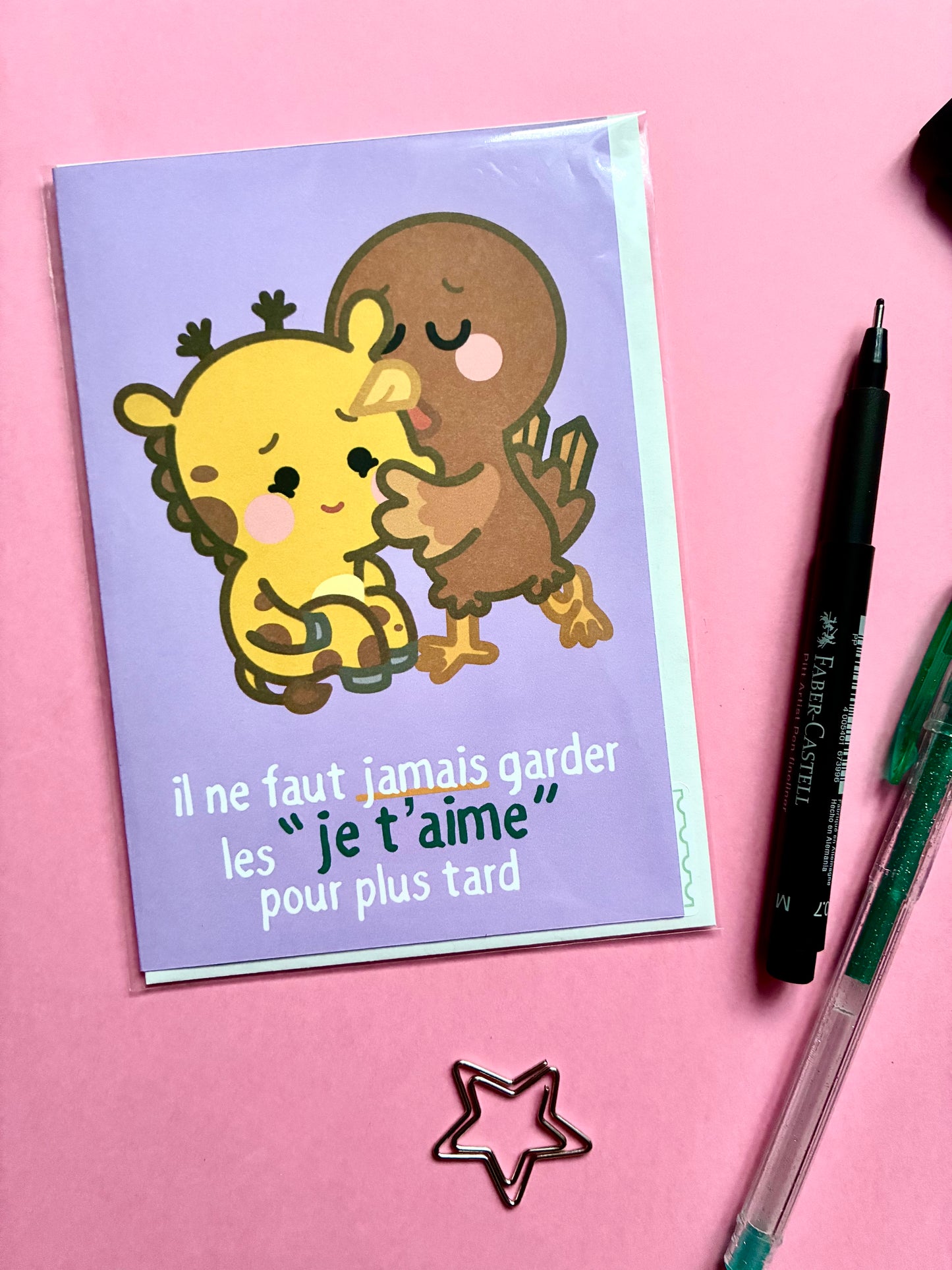 Carte «Il ne faut jamais garder les je t’aime »