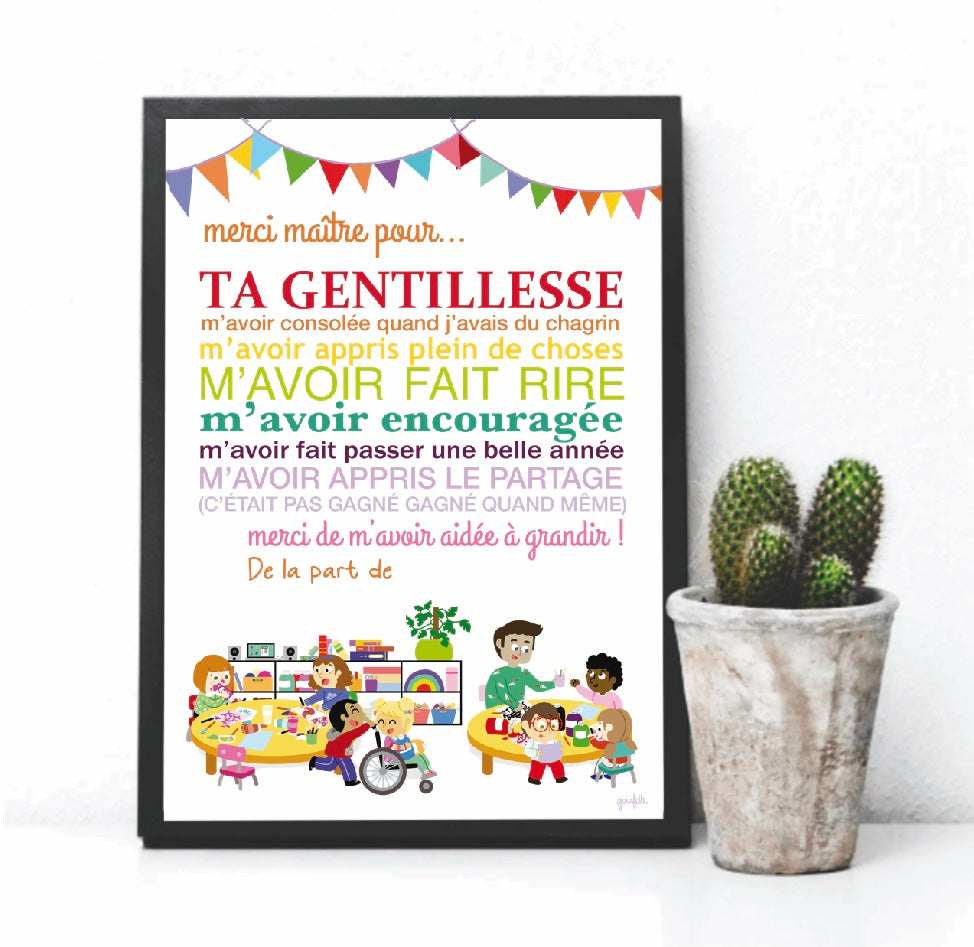Affiche Merci maître