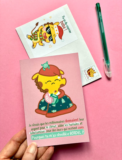 Carte «Je rêvais que les millionnaires donnaient leur argent»