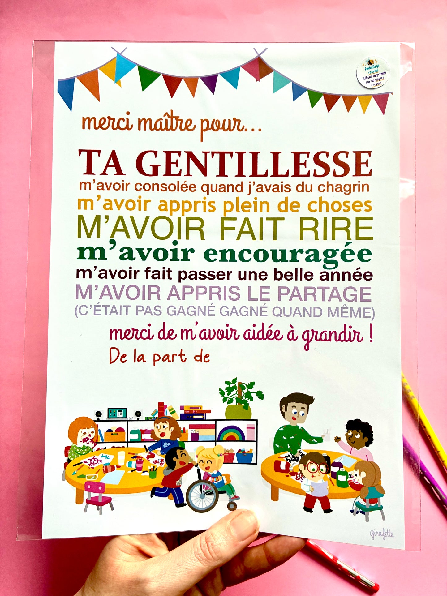 Affiche Merci maître