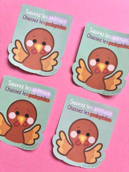 Sticker « Sauvez les animaux »