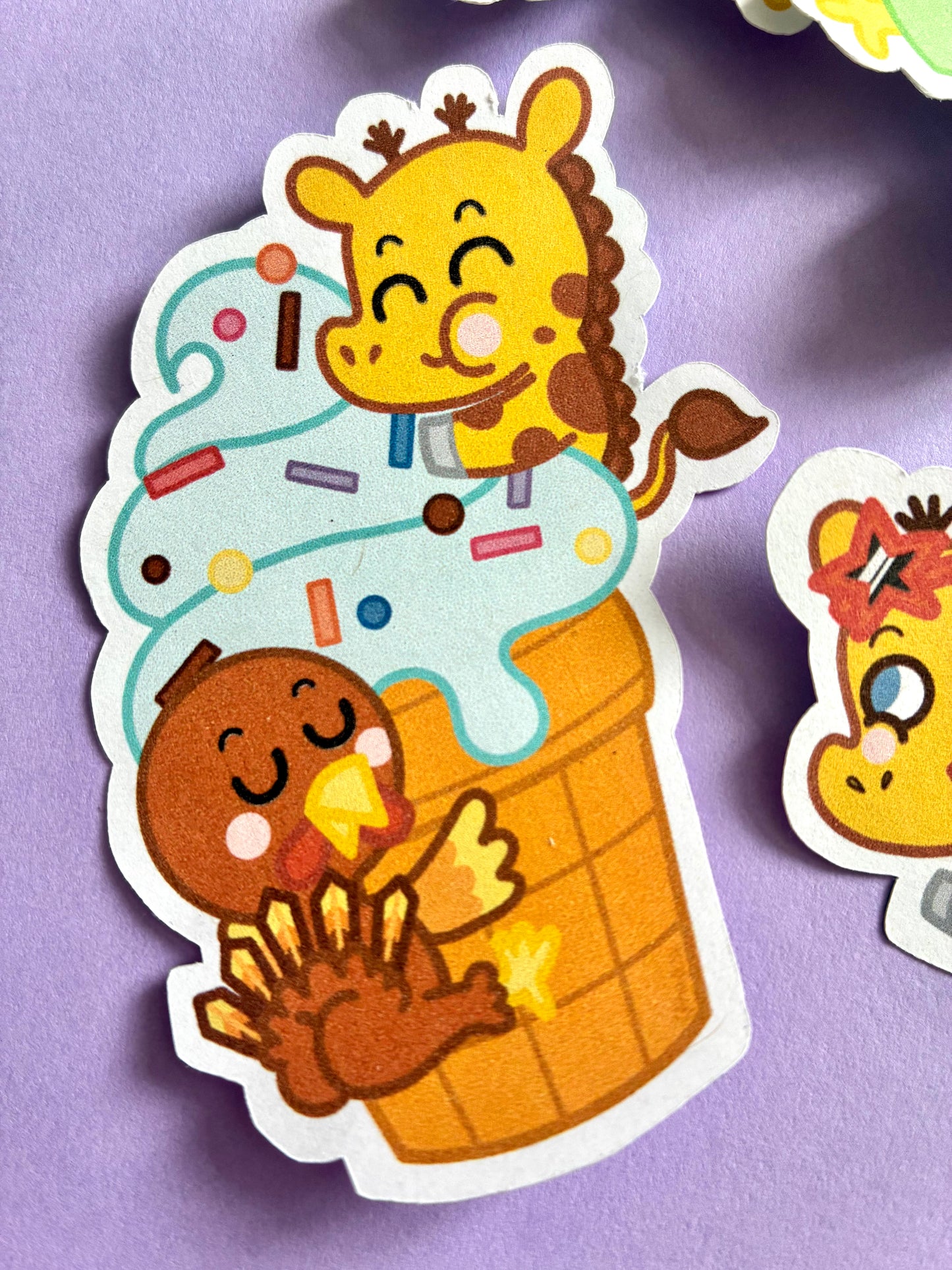 Stickers Girafette et Dindounet en vacances