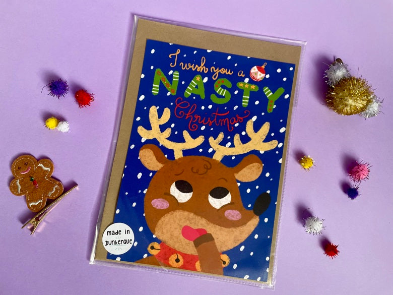 Grande carte de Noël Nasty Christmas