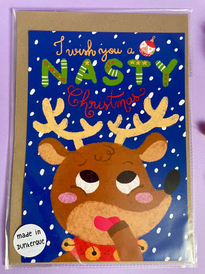 Grande carte de Noël Nasty Christmas