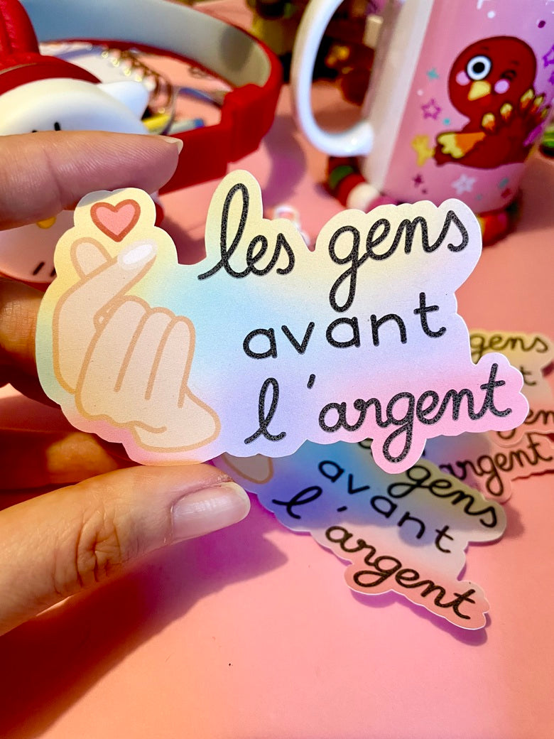 Sticker Les gens avant l’argent