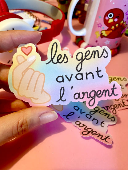 Sticker Les gens avant l’argent