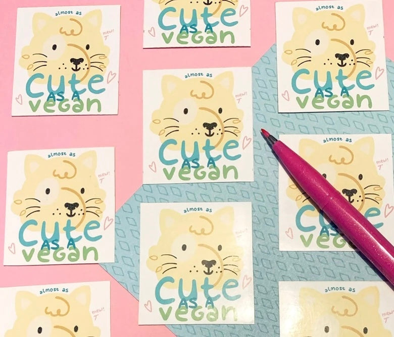 Sticker Almost as cute as a vegan