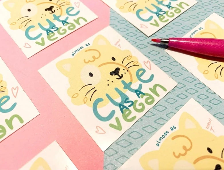 Sticker Almost as cute as a vegan