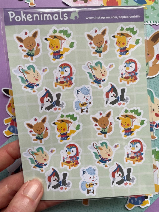 Planche de stickers Pokenimals