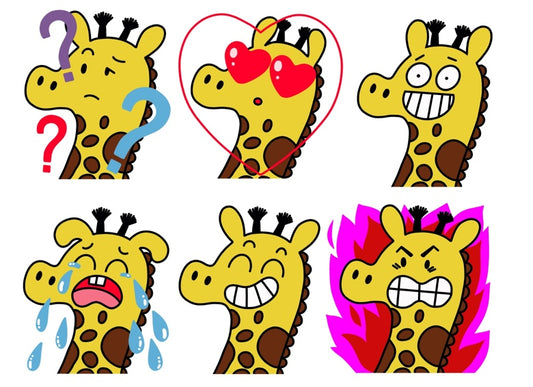Pack de 6 emotes Girafette