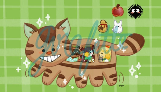 Fond d’écran pour ordinateur + 4 icônes de bureau Ghibli x Animal Crossing
